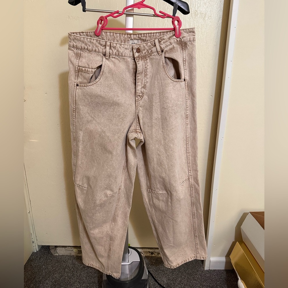 BDG Light Tan Denim Wide Leg Pants